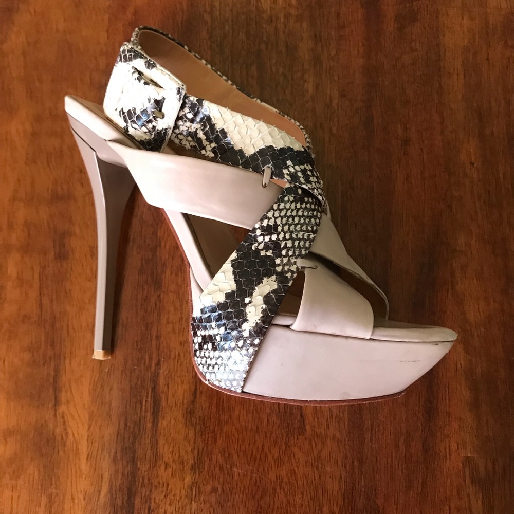 Lamb platform sandals